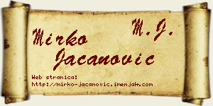 Mirko Jacanović vizit kartica